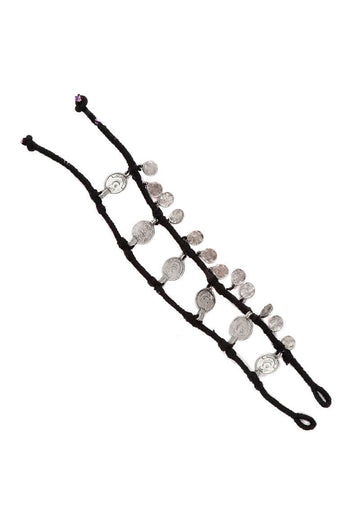 Black Threaded German Silver Bracelet